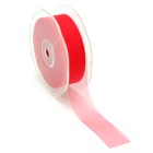 Chiffon Plain Ribbon Cut Edge 25mmx50m - Red image