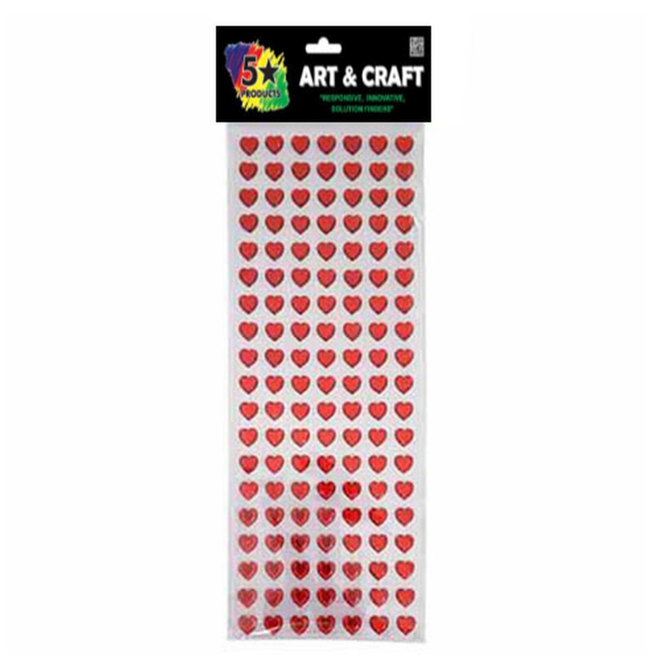 5 Star Stickers Heart Gems Red Pack 133