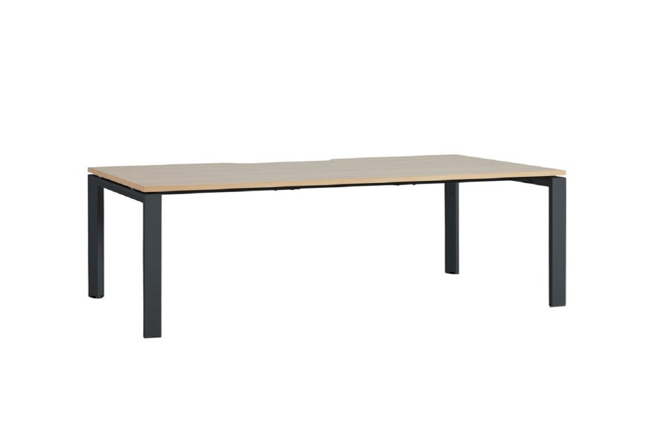 Novah Straight Desk 1600Wx800Dmm Autumn Oak Top / Black Frame