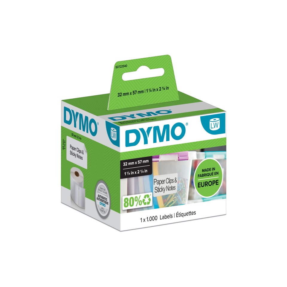 Dymo LabelWriter Multi-Purpose Labels 57mmx32mm Box 1000