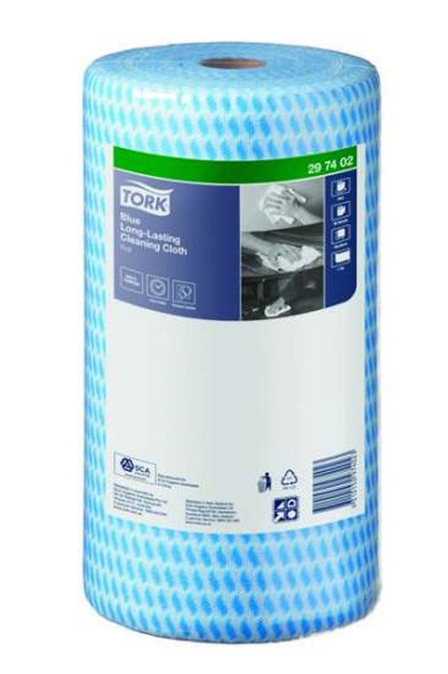 Tork Premium Heavy Duty Cleaning Cloth Heavy Duty Blue 90 Sheets per Roll 297402 Carton of 4