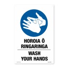 Te Reo Safety Sign Horoia O Ringaringa - Wash Your Hands  Pvc image