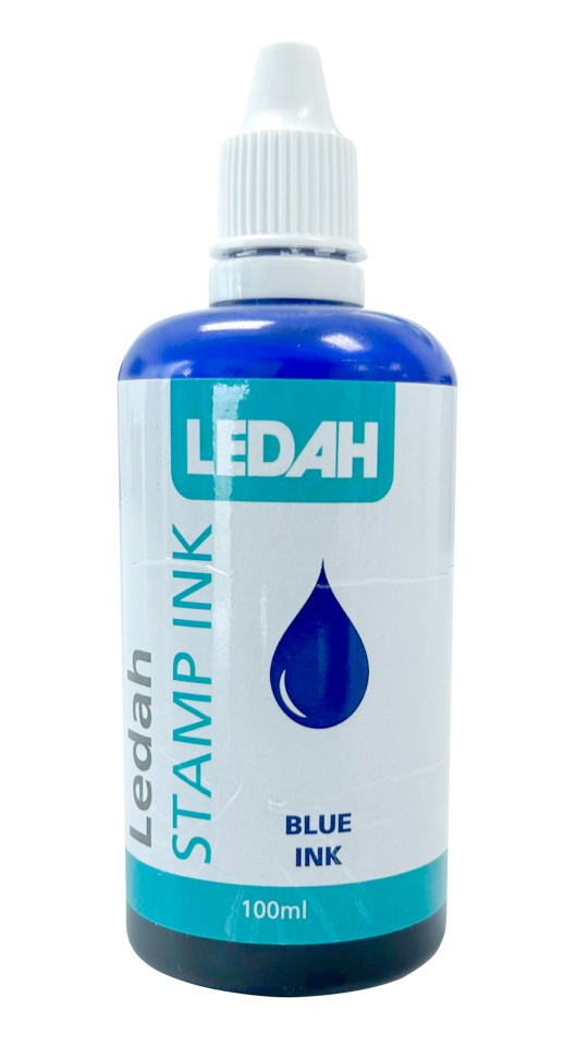 Ledah Stamp Ink 7012 100ml Blue Bottle