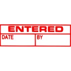 X-Stamper Self-Inking Stamp 'Entered/By' With Red Ink image