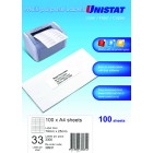 Unistat 38931 Labels 70X25mm 33 Sheet Pack 100 image