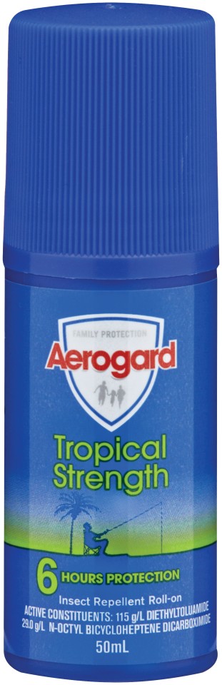 Aerogard Tropical Strength Roll On Insect Repellent 50ml