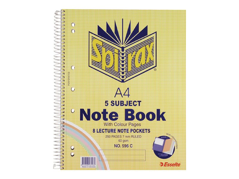 Spirax 596C 5-Subject Notebook A4 Side Opening 250 Page