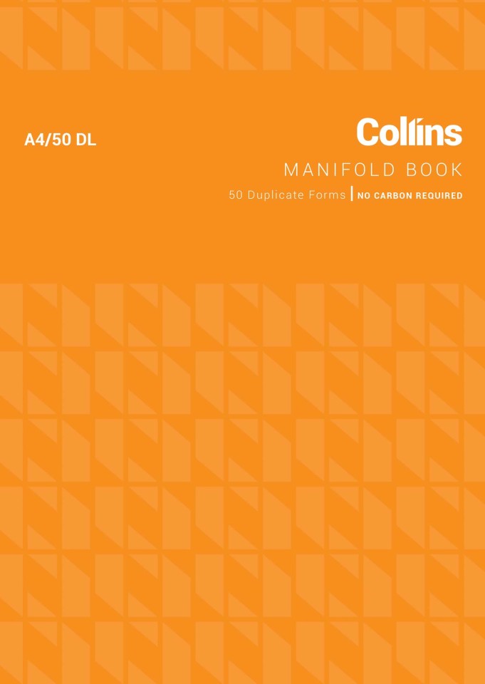Collins Manifold Book No Carbon Required A4 50 Duplicates