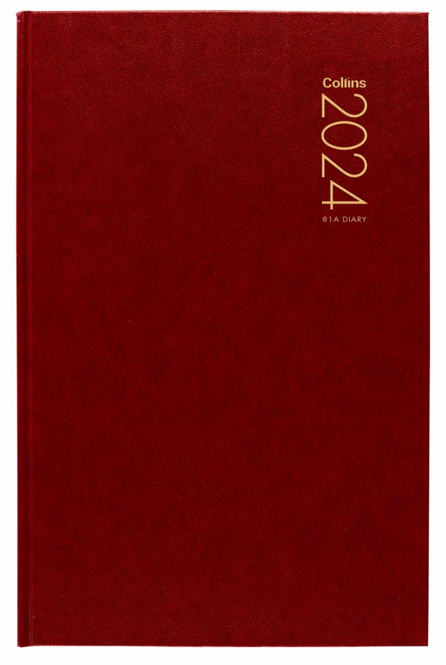 Collins 2024 Diary 81A Day To Page Red