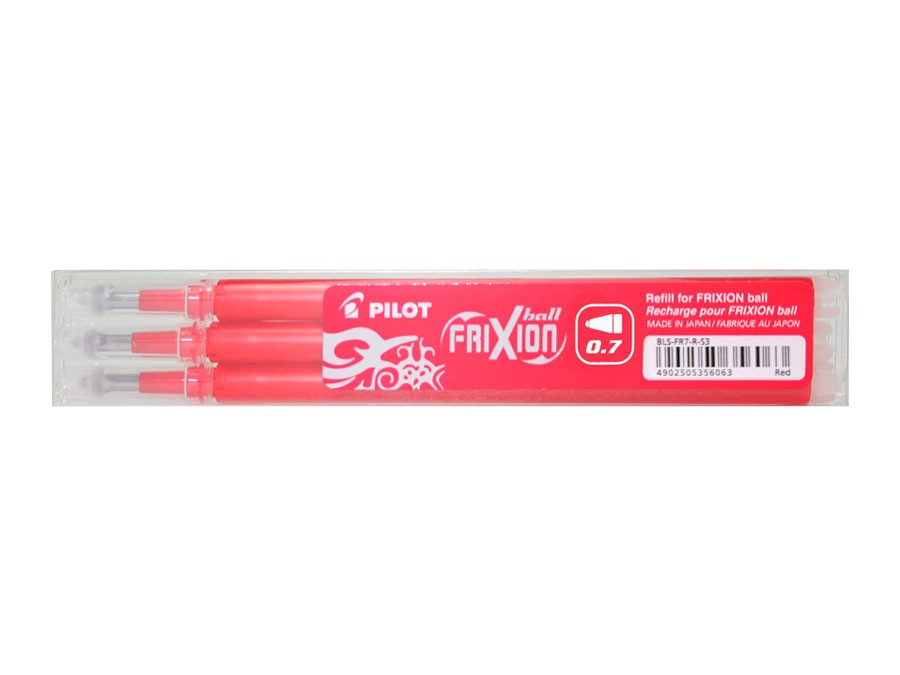 Pilot Pen Refill for Frixion Ball and Clicker 0.7mm Red Pack 3