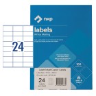 NXP Multi-Purpose Labels Laser Inkjet 70x36mm 24 Per Sheet 2400 Labels image