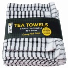 Filta Cleaning Products Terry Cotton 5 Pc Tea Towel + 2 Dish Cloth Black image