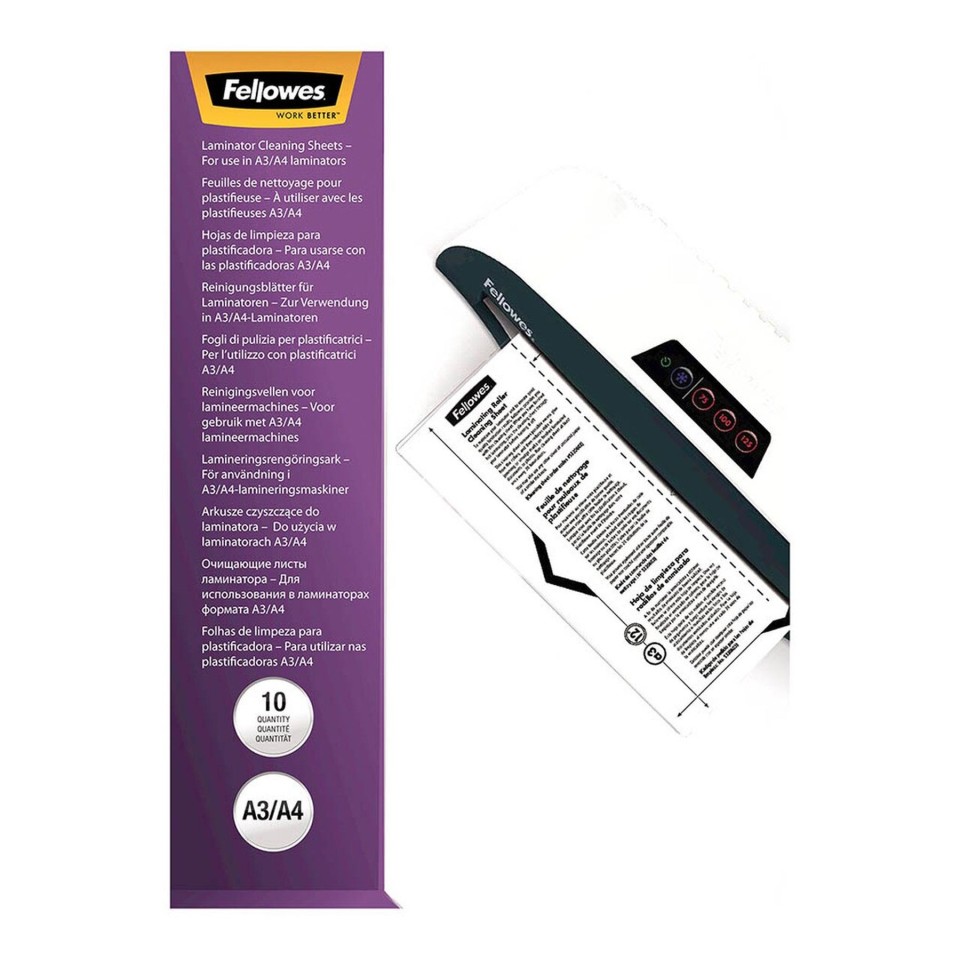 Fellowes Laminator Cleaning Sheets A4 Pack 10