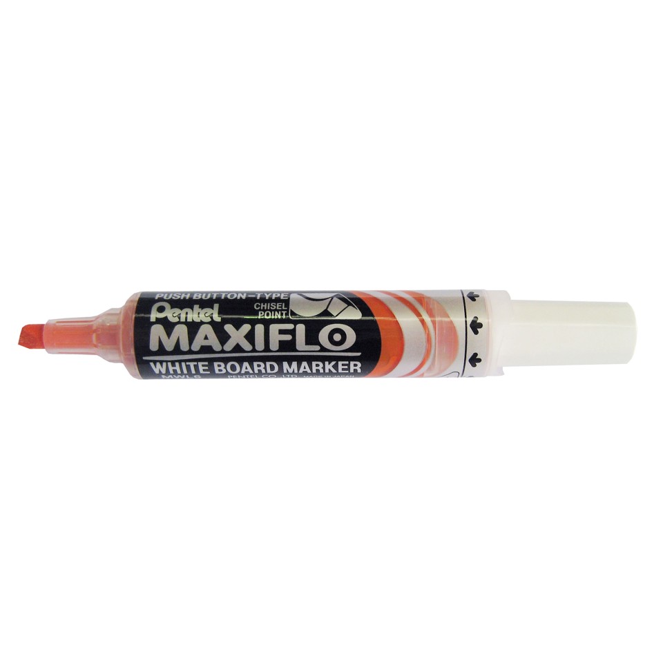 Pentel Maxiflo Whiteboard Marker Chisel Tip Orange