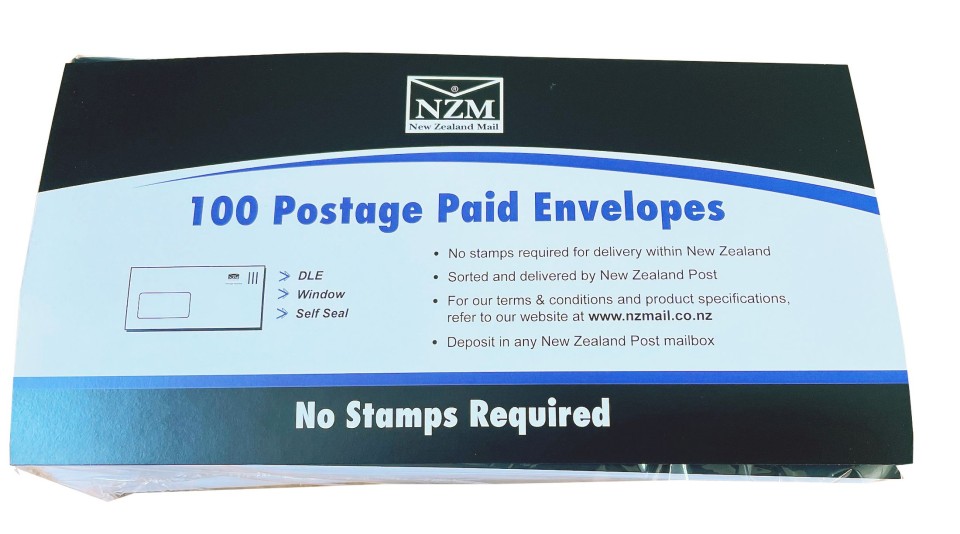 NZM Prepaid Envelope Window Self Seal DLE 114mm x 225mm White Box 100