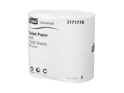 Tork Universal Toilet Paper 1 Ply White 1000 Sheets per Roll 2171778 Carton of 48