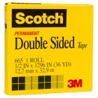 Scotch 665 Double Sided Tape Permanent 12.7mm x 32.9m Roll image