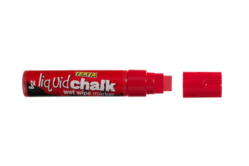 Texta Liquid Chalk Marker Dry-Wipe Bullet Tip 15.0mm Red