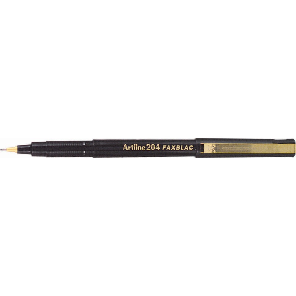 Artline 204 Faxblac Fineliner Pen Fine 0.4mm Black