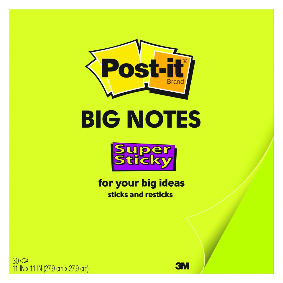Post-it Super Sticky Self-Adhesive Notes Big BN11 279x279mm Green 30 Sheet Pad