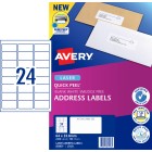 Avery Address Labels Sure Feed Laser Printer 959029/L7159 64x33.8mm 24 Per Sheet Pack 2400 Labels image