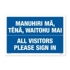 Te Reo Safety Sign Manuhiri Ma Tena Waitohu Mai - All Visitors Please Sign In image