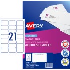 Avery Address Labels Smooth Feed Laser Printers 63.5x38.1mm 21 per Sheet 5250 Labels 959090 / L7160 image