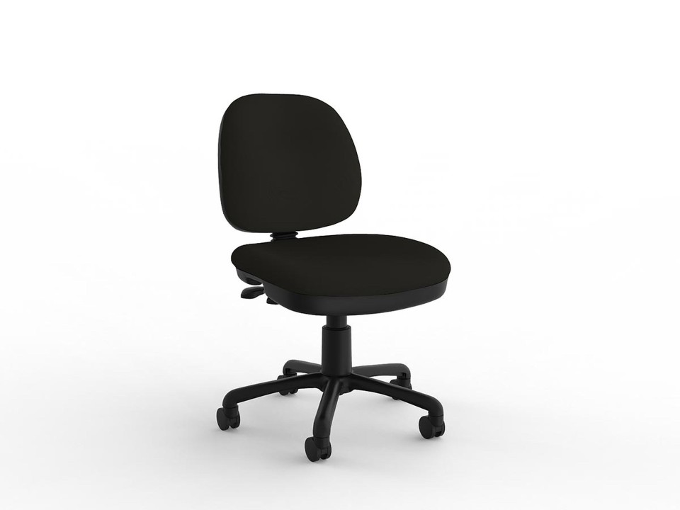 Knight Evo 3 Mid Back Chair No Arms Crown Fabric Black