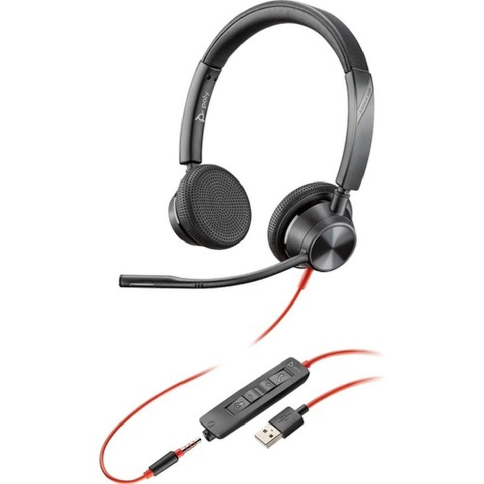 Poly Plantronics Blackwire 3325 MS Stereo USB Type A and 3.5mm Over the Head Wired Headset