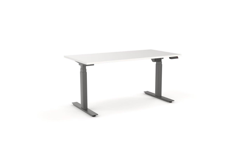 Agile Electric 2 Column Desk 1800Wx800Dmm White Top / Black Frame
