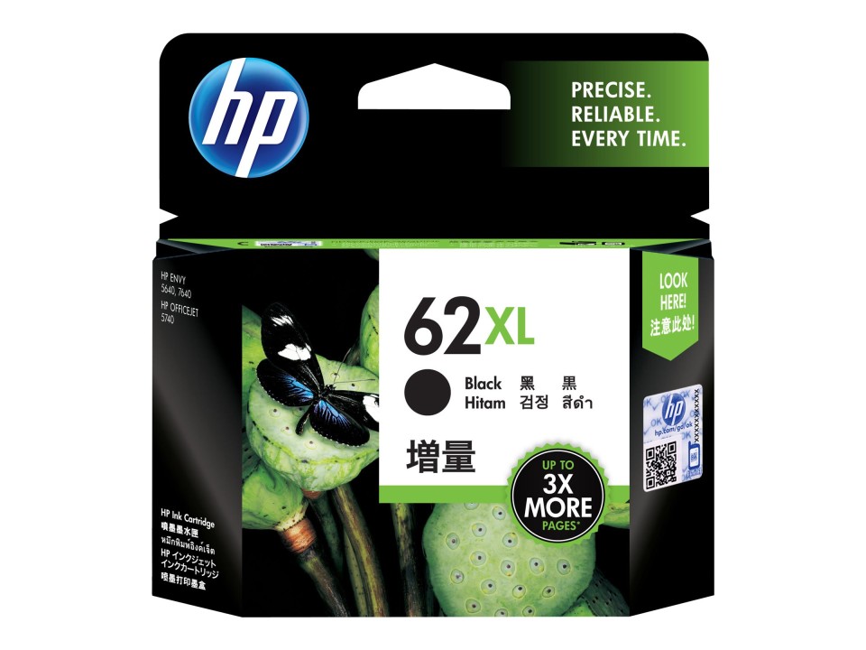 HP Inkjet Ink Cartridge 62XL High Yield Black