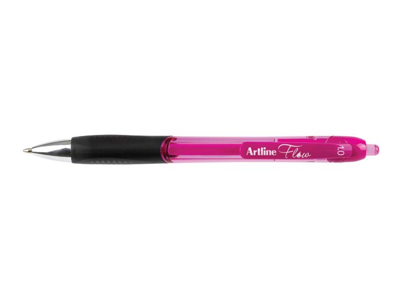 Artline Flow Gel Ink Pen Retractable Medium 1.0mm Pink