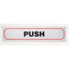 Rosebud Sign *Push* (Horizontal) Brushed Aluminium Self Adhesive 140 x 40mm image