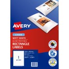 Avery Matt Photo Multi-purpose Laser Printers 199.6 X 289.1mm Pack 20 Labels (959770 / L7167cl) image