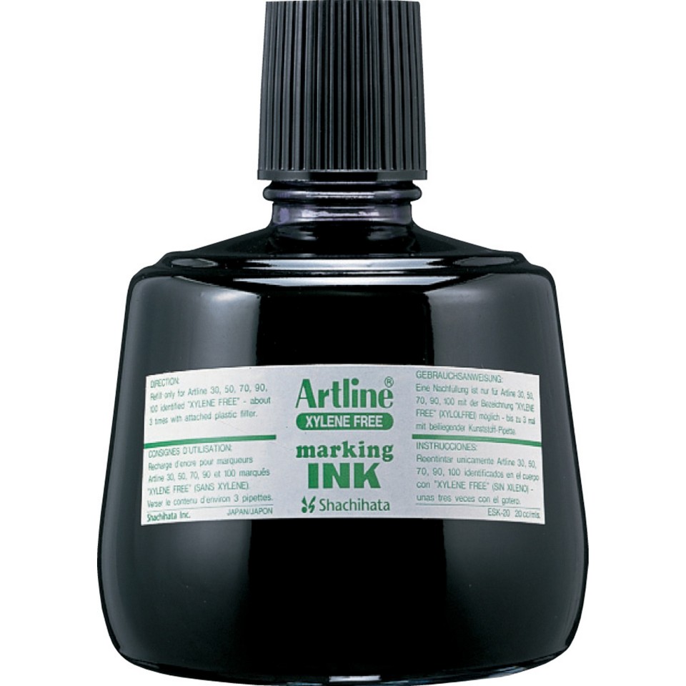 Artline Permanent Marker Refill Ink 330ml Bottle Black