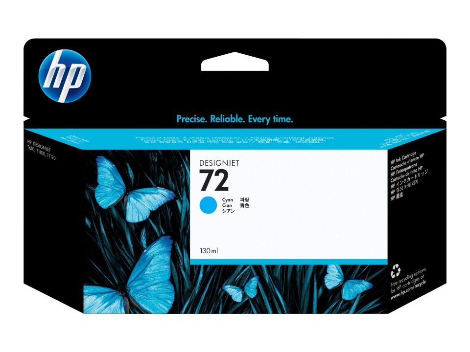 HP DesignJet Inkjet Ink Cartridge 72 130ml Cyan