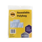 Marbig Resealable Polybag Writing Panel Ziplock Closure 180x255mm 45 Microns Pack 25 image