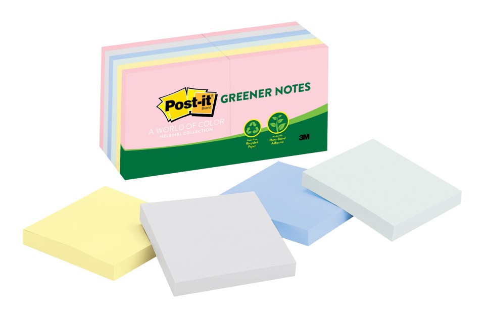 Post-it Recycled Notes 654-RP 76x76mm Helsinki Pack 12