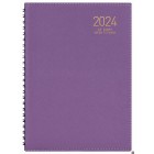 Ambassador 2024 Kingsley Diary A5 Week To View Purple image