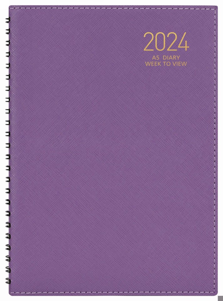 Ambassador 2024 Kingsley Diary A5 Week To View Purple