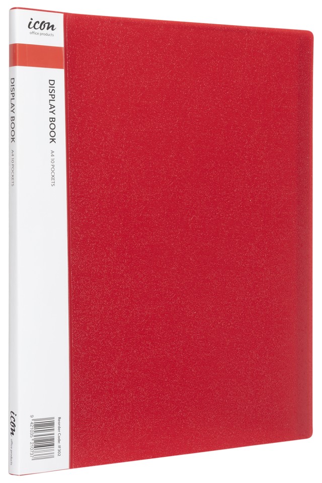 Icon Display Book A4 10 Pocket Red