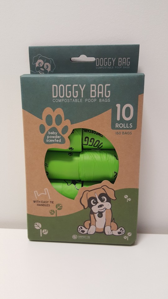 Compost Me Dog Waste Handle Bags Green 115mm x 110mm x 330mm 15 bags per roll/10 rolls
