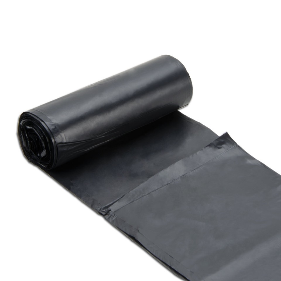 Rubbish Bag 60 Litre Black 350mm x 280mm x 920mm 30 micron Roll of 50