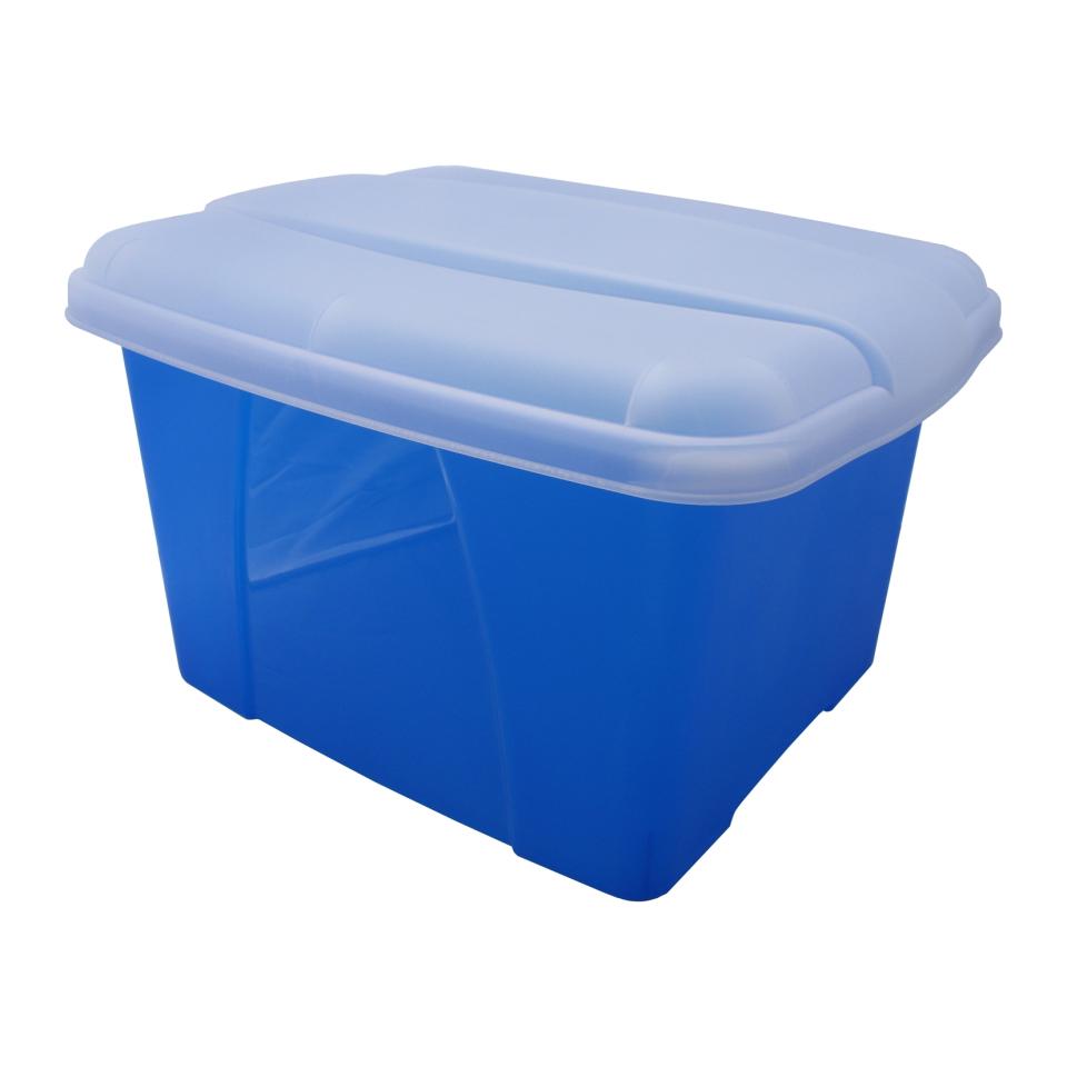 Marbig Filing Box Blue With Clear Lid