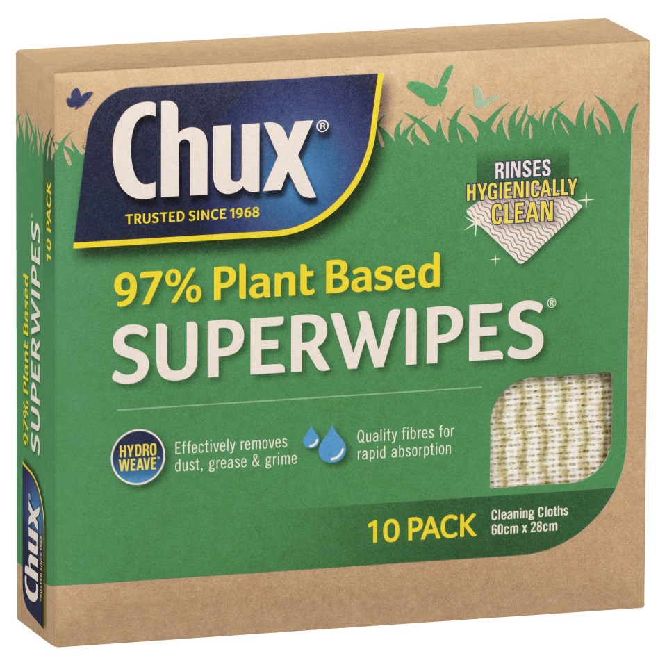 Chux Superwipe 97% Plant Based 10 pack
