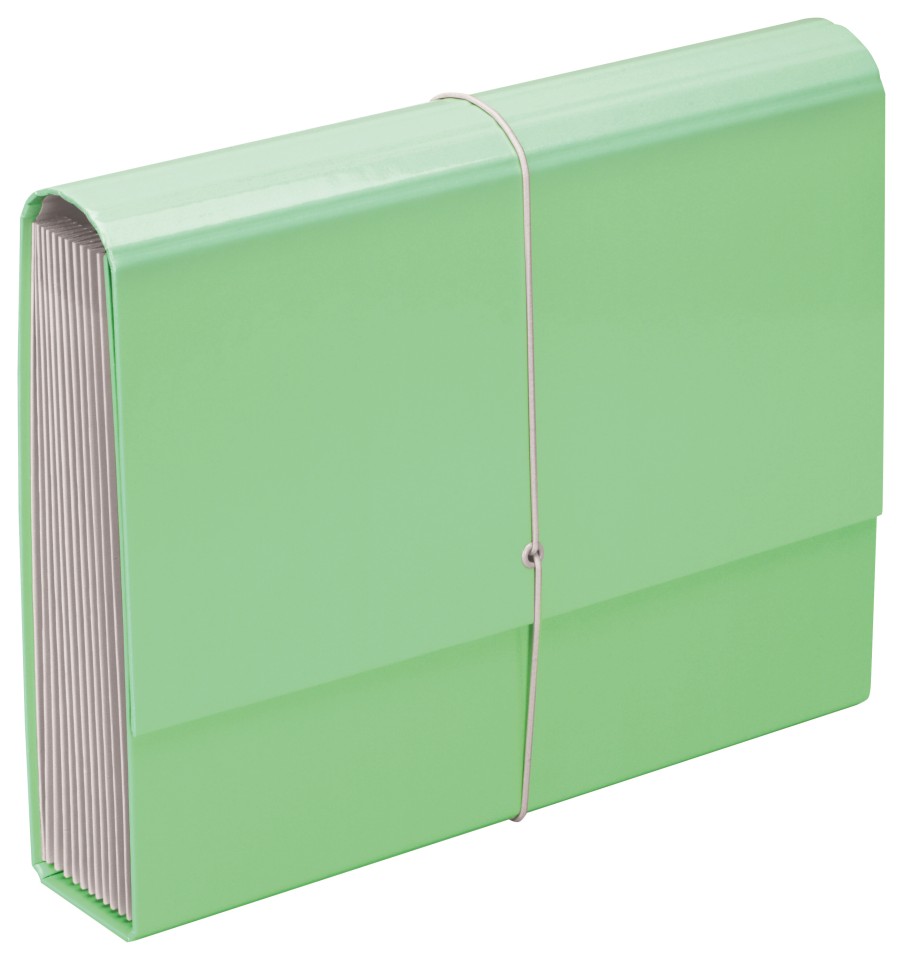 FM A4 File Expanding Pastel Mint Green 13 Pocket