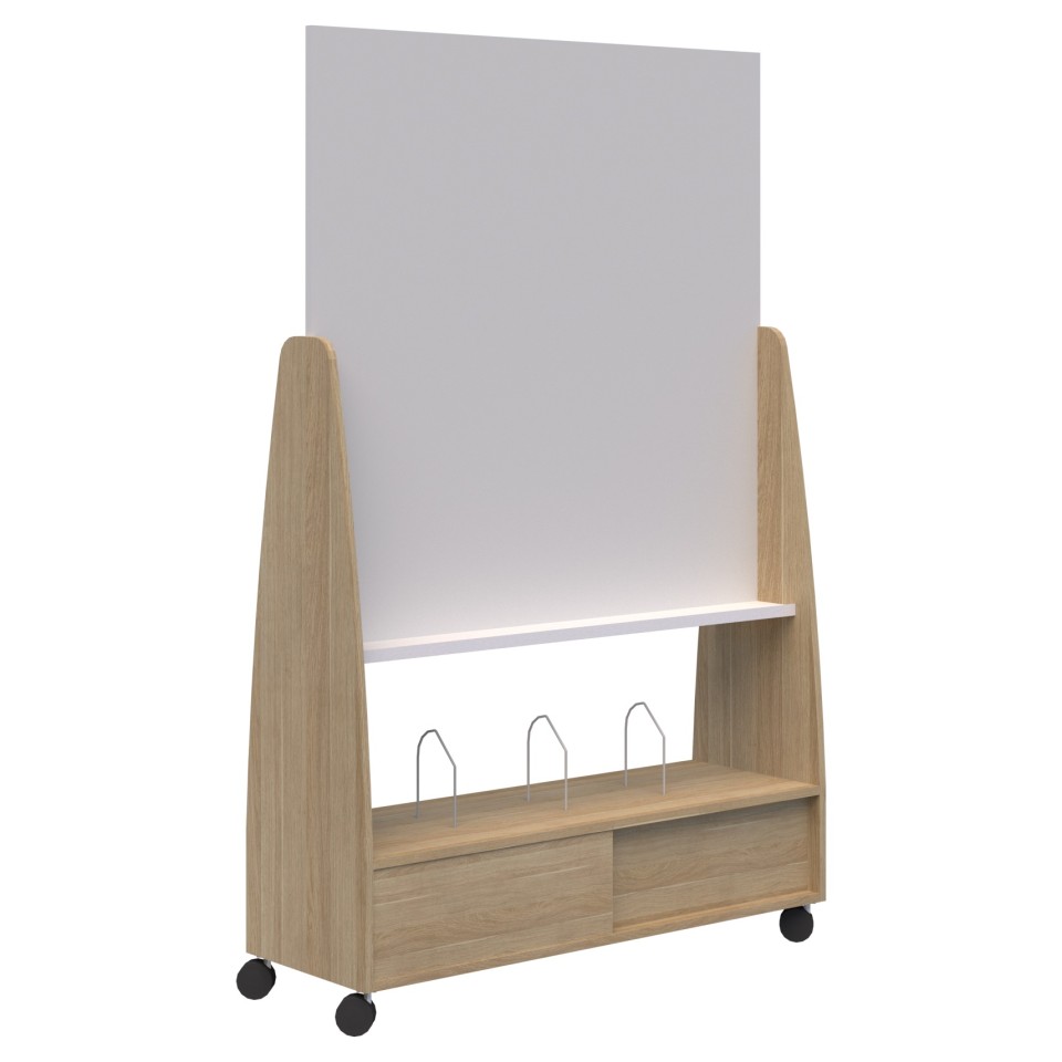 Move Whiteboard Mobile Partition Sliding Door Cupboard 1220Wx1920Hmm Classic Oak