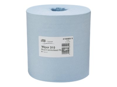 Tork Basic Centrefeed Wiper 1 Ply Blue 300 meters per Roll 2198859 Carton of 6