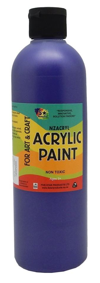 Five Star Paint Acrylic Nzacryl 500ml Metallic Purple