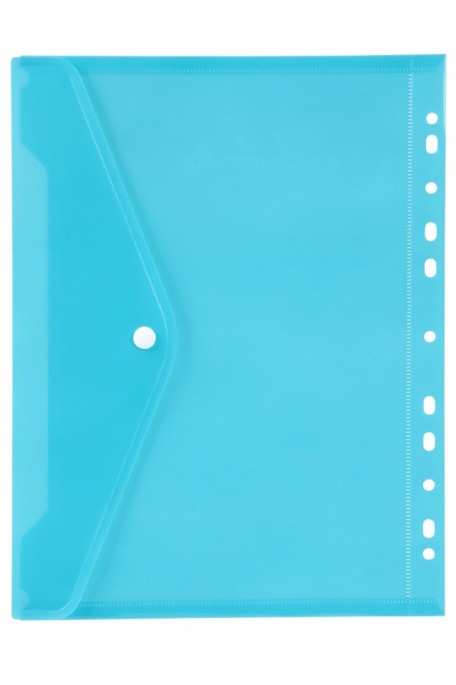 Marbig Binder Document Wallet Button Closure A4 Blue